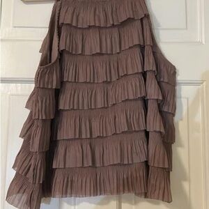 Elegant Brown Tiered Women's Tank Top